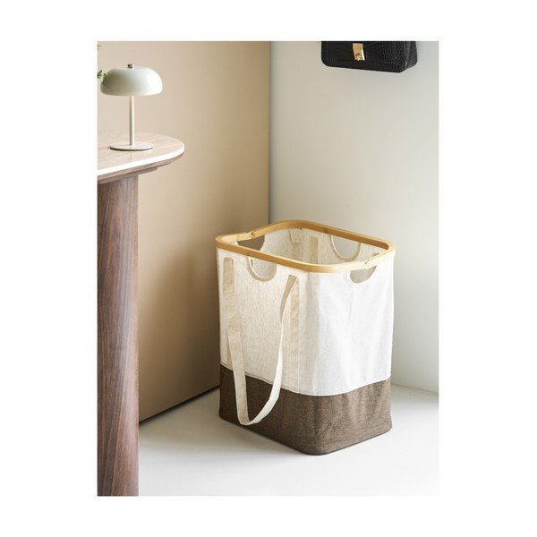 Pruunist/kreemist riidest pesukorv Noto - House Nordic-image-1