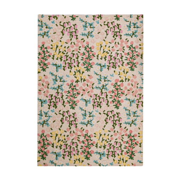 Kreem käsitsi kootud villane vaip 200x290 cm Emilia Floral - Flair Rugs