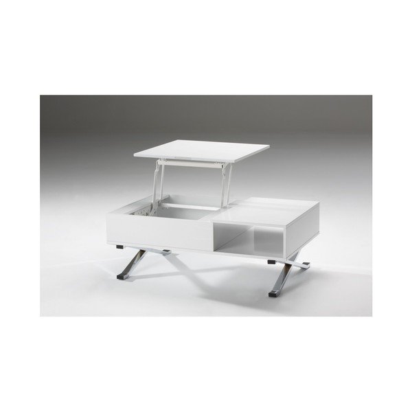 Bílý konferenční stolek s vysouvací deskou Marckeric Manila-image-2