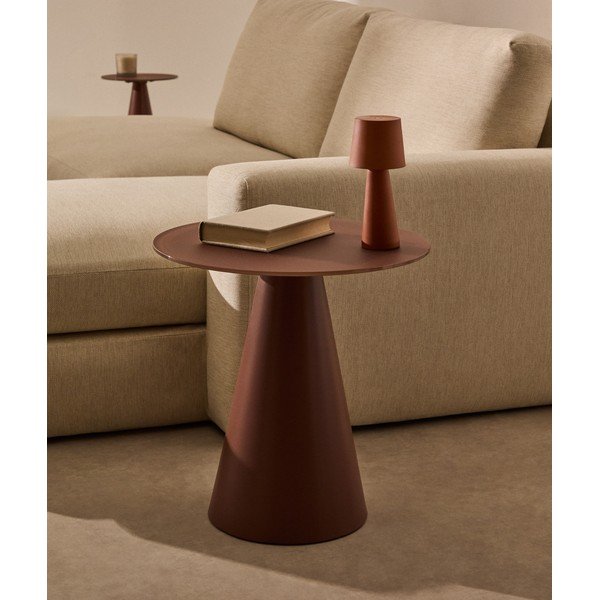 Ümmargune abilaud klaasist pealispinnaga ø 50 cm Wilshire - Kave Home-image-1
