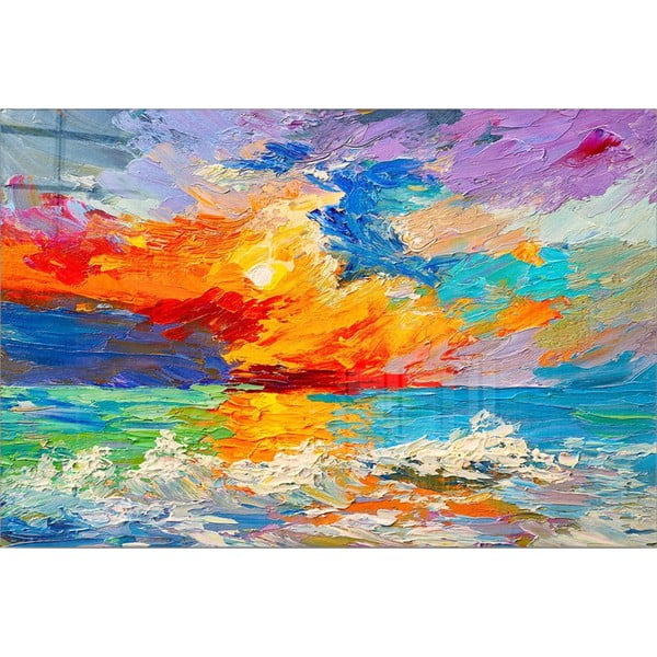 Klaasist maal 70x50 cm Abstract Sunset - Wallity