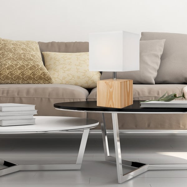 Helepruun laualamp tekstiilist varjuga, kõrgus 29,5 cm Natura - LAMKUR-image-2