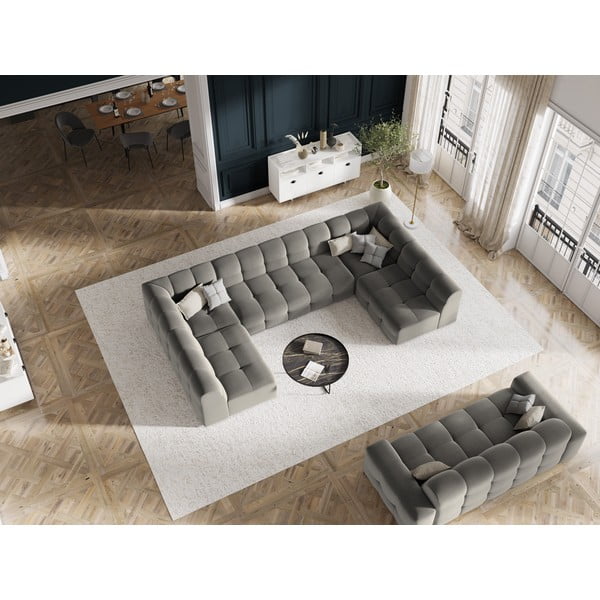 Hall sametist nurgadiivan (U-kujuline) Kendal - Micadoni Home-image-1