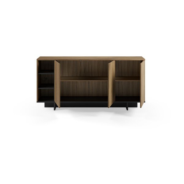 Must/naturaalne tammepuust kapp 170x80x40 cm Cequoia - Marckeric-image-3