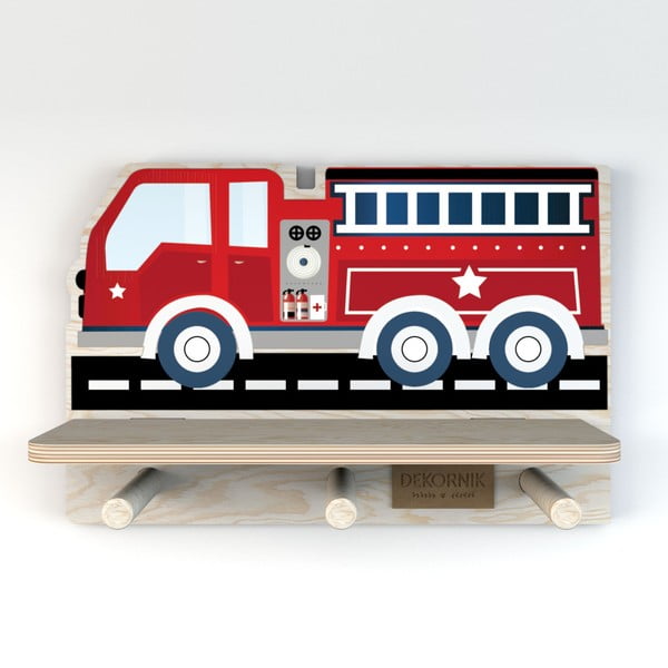 Tuletõrjeauto motiiviga seinariiul Firetruck - Dekornik