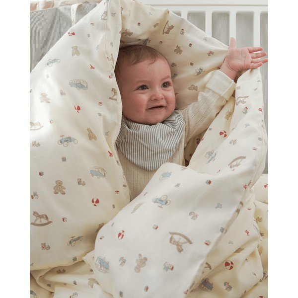 Helekollane orgaanilisest puuvillast beebivoodipesu 100x140 cm Vintage Toys - Cam Cam Copenhagen-image-1