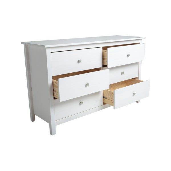 Valge männipuidust kummut 130x80 cm Berna – Marckeric-image-2