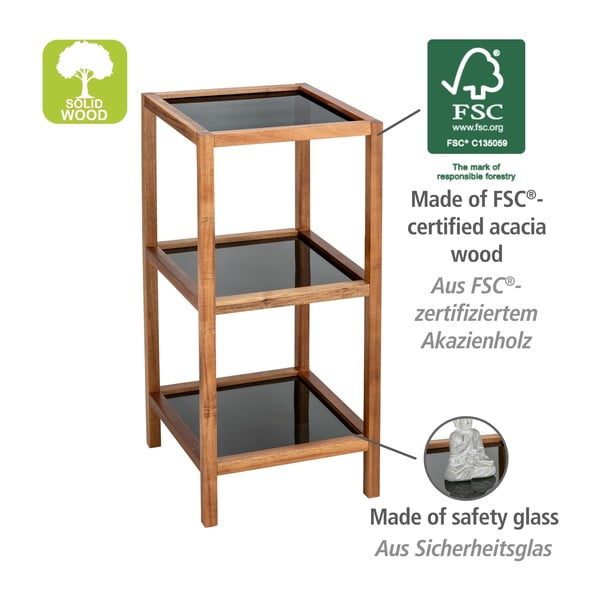 Klaasist vannitoariiul must-puiduvärvi 36x79 cm Fondi - Wenko-image-4