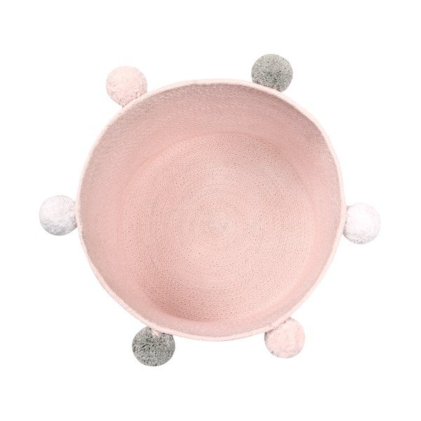 Heleroosa riidest laste mänguasjakorv ø 30x30 cm Bubbly - Lorena Canals-image-3