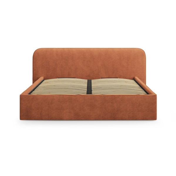 Tellisevärvi polsterdatud kaheinimesevoodi koos panipaiga ja voodipõhjaga 140x200 cm Elizabeth - Micadoni-image-4