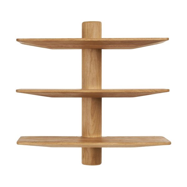 Kahekordne riiul heledast naturaalsest tammepuust 55 cm Calcata - House Nordic-image-3