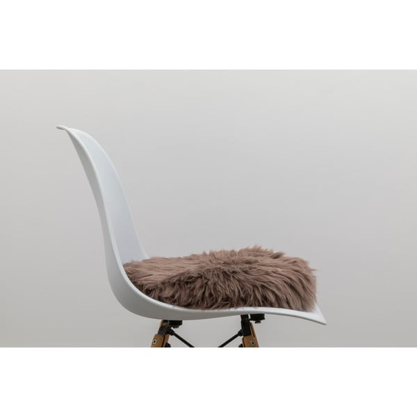 Hnědý podsedák z ovčí kožešiny Native Natural Square, 40 x 40 cm-image-2