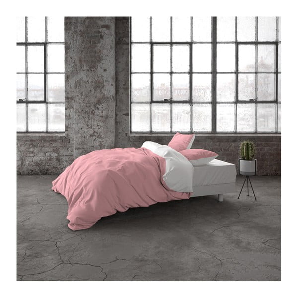 Růžové bavlněné povlečení na jednolůžko Primaviera Deluxe Tone, 140 x 220 cm