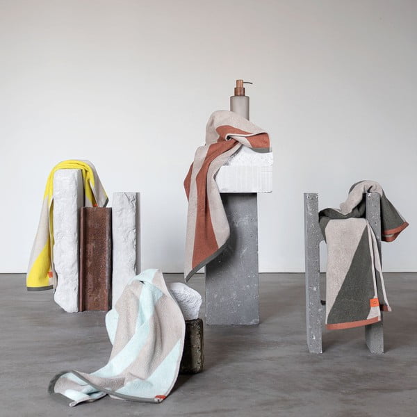 Sinine-hall froteerätik orgaanilisest puuvillast 50x90 cm Diagonal - Mette Ditmer Denmark-image-2