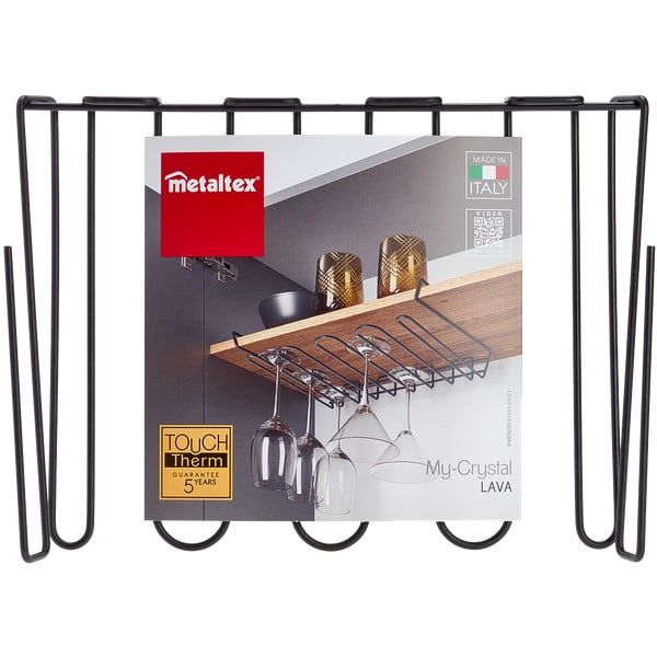 Must rippuv veiniklaasi hoidja Wine Glass - Metaltex-image-2