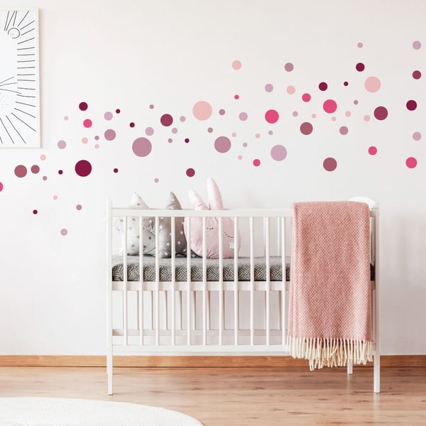 Komplekt 100 roosa seinakleebist Ümmargused kleebised Ümmargused kleebised - Ambiance-image-1
