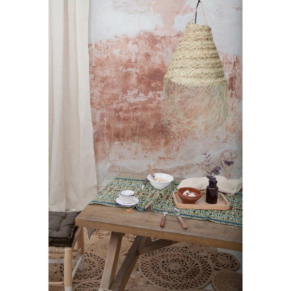 Roheline linasest riidest lauajooks, 45 x 140 cm Williams Garden - Tierra Bella-image-1