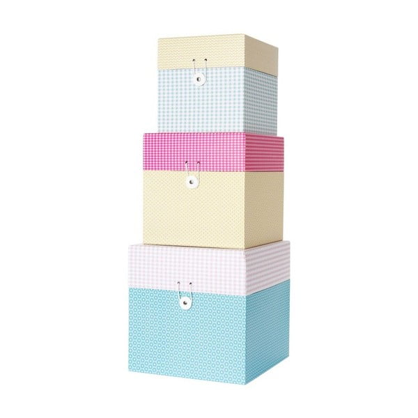Sada 3 krabiček Grid Colour Box