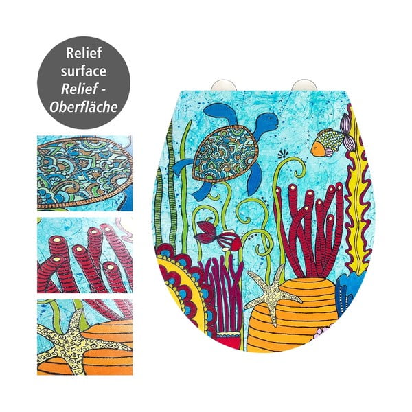 Automaatse sulgemisega prill-laud 37 x 44,5 cm Rollin'Art Under Water - Wenko-image-2