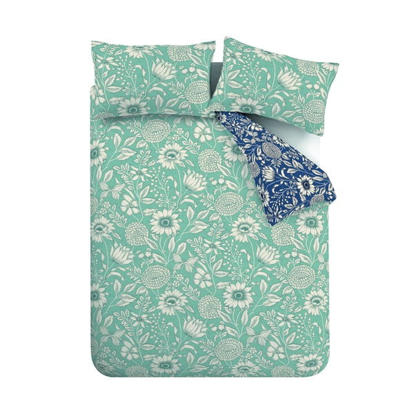 Roheline-sinine voodipesu 200x200 cm Tapestry Floral - Catherine Lansfield