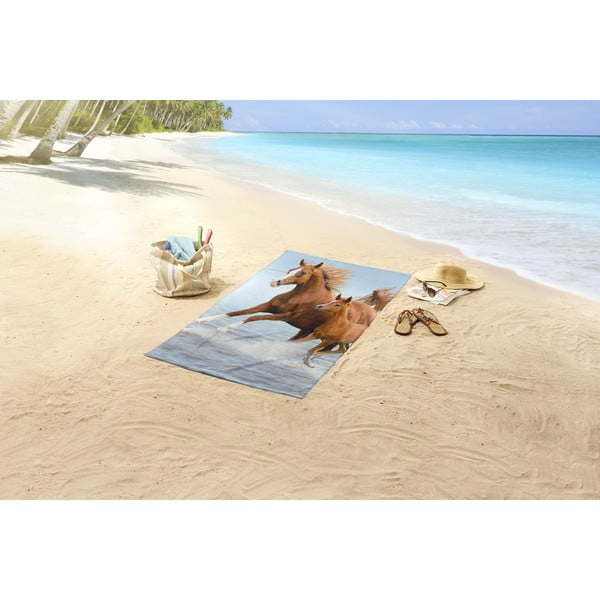 Sinine-pruun laste sametist rannarätik 75x150 cm Free - Good Morning-image-1