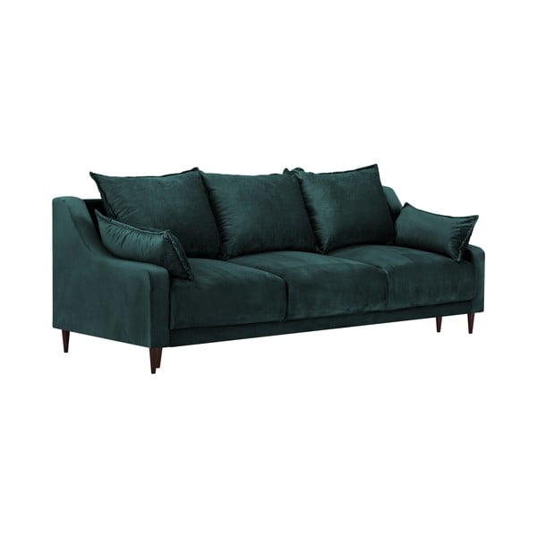 Sini-roheline sametne voodisohva koos panipaigaga , 215 cm Freesia - Mazzini Sofas-image-2