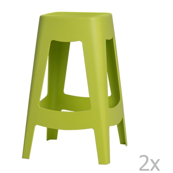 Sada 2 zelených barových židlí D2 Tower