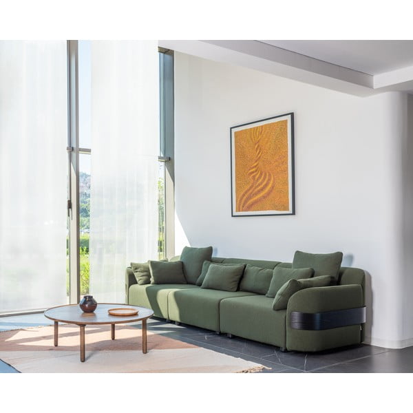 Pruun tammepuidust ümmargune diivanilaud ø 100 cm Mu - Gazzda-image-1