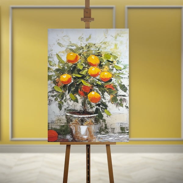 Käsitsi maalitud elementidega maal 70x100 cm Oranges - Styler-image-2