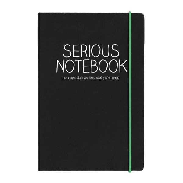 Černý zápisník formátu A5 Happy Jackson Serious