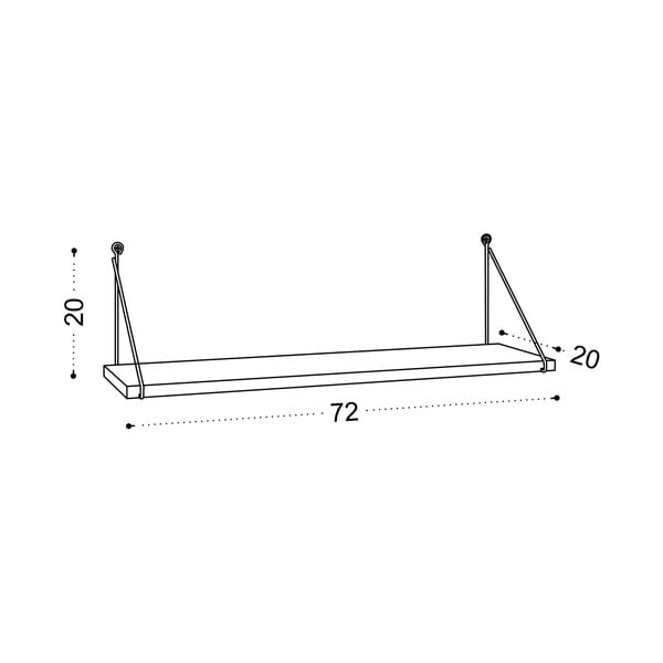 Riiul pähklipuidust 72 cm Armoni - Kalune Design-image-3
