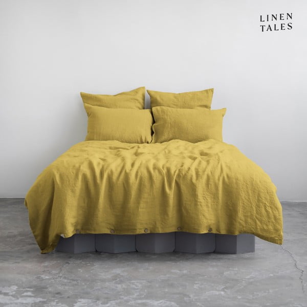Kollane voodipesu üheinimesevoodile 135x200 cm - Linen Tales