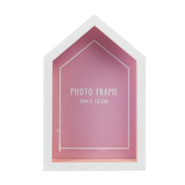 Růžový rám na fotografii ve tvaru plážové chaty Rex London Beach, 11 x 17 cm