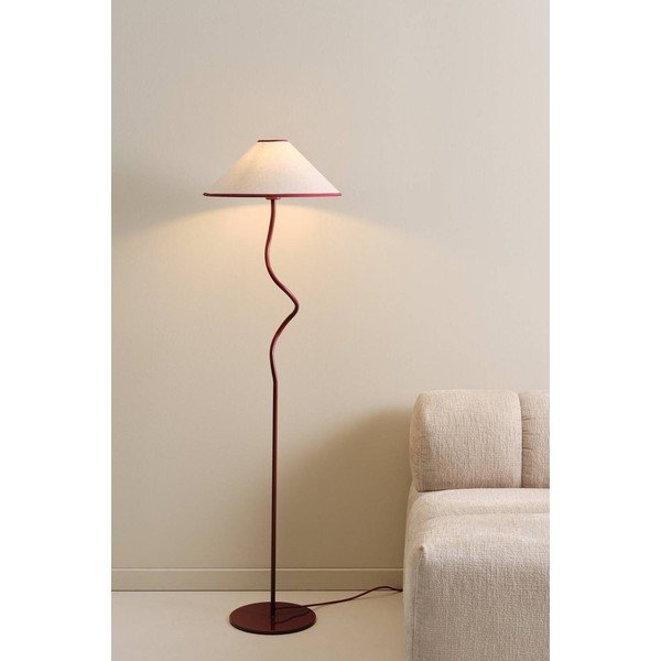 Punane/valge kangast hämardatav põrandalamp (kõrgus 148 cm) Juliet - Jotex-image-1