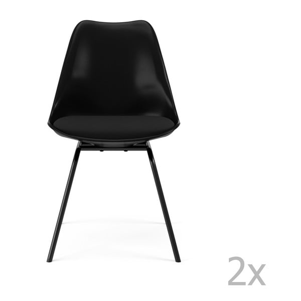 Sada 2 černých jídelních židlí Tenzo Gina Triangle