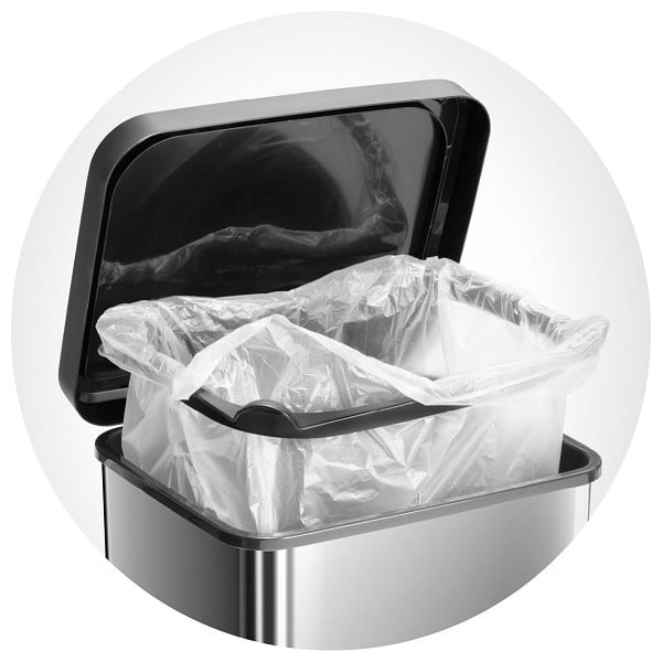 Pealeastuv hõbedane plastprügikast 40 l Paso - Rotho-image-2