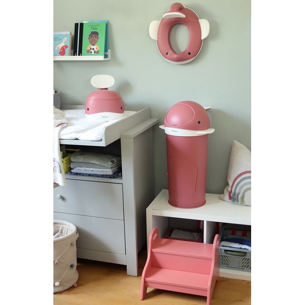 Tumepunane plastikust mähkmete prügikast 25 L Whale - Kindsgut-image-1