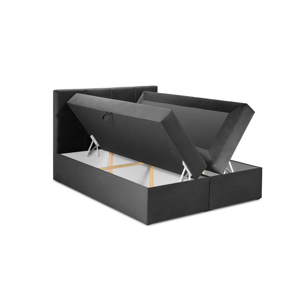 Tumehall boxspring-voodi koos panipaigaga 180x200 cm Mimicry - Mazzini Beds-image-3