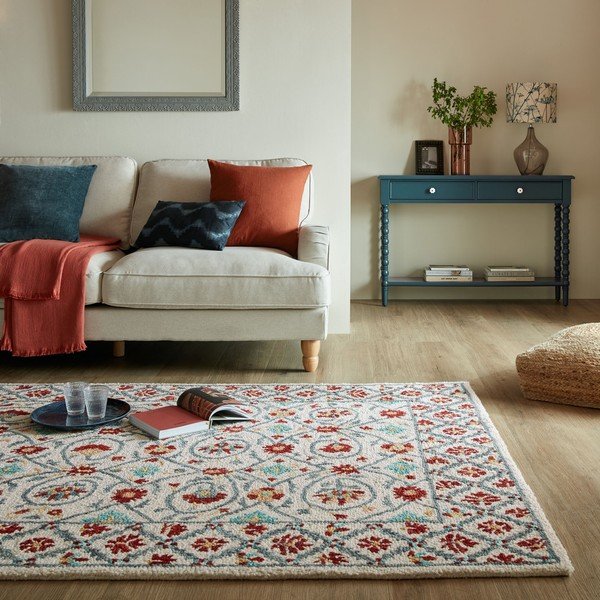 Punane-sinine käsitsi kootud villane vaip 160x230 cm Iris Traditional - Flair Rugs-image-1
