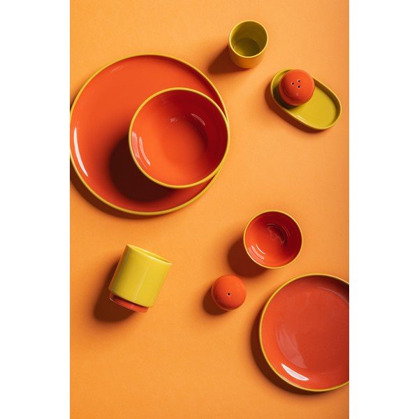 Roheline/oranž keraamiline magustoidutaldrik ø 18 cm Duo - ONA-image-1