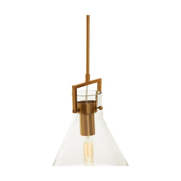 Kuldse värvi metallist ripplamp klaasist varjuga, läbimõõduga 25 cm Trieste - Premier Housewares-image-3
