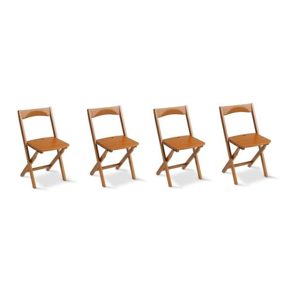 Sada 4 skládacích židlí z bukového dřeva Arredamenti Italia Diana