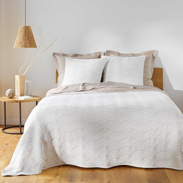 Valge-beež voodikatte ja padjapüüri komplekt 240x260 cm Cassandra - douceur d'intérieur-image-1