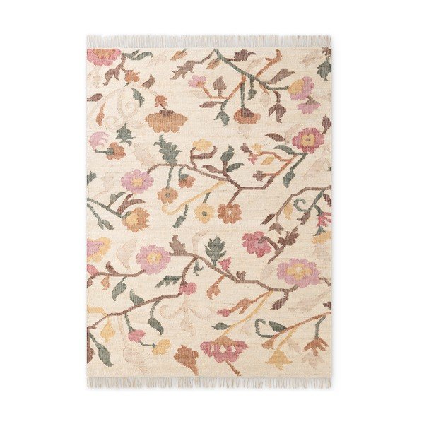 Kreem käsitsi kootud džuudist vaip 160x230 cm Roya Violette - Elle Decoration