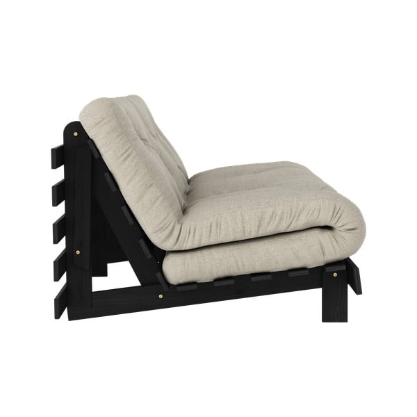 Hall-beež linane diivanvoodi 160 cm Roots Black Night - Karup Design-image-4