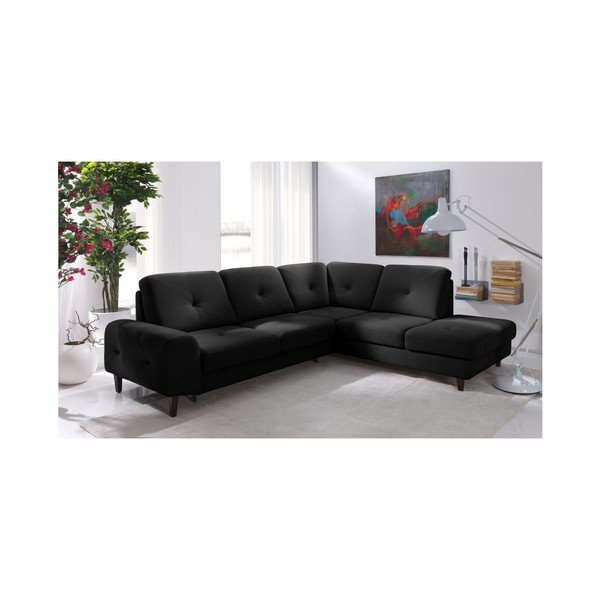 Černá rohová rozkládací pohovka Windsor & Co. Sofas Beta, pravý roh-image-4