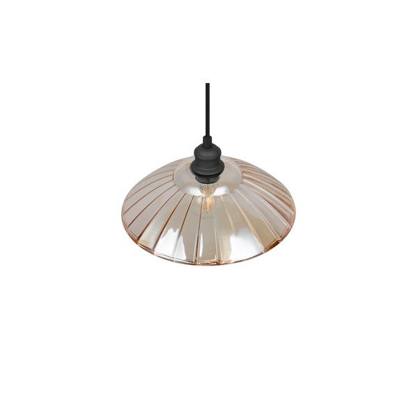 Must/merevaigukollane metallist ripplamp klaasist varjuga, ø 29,5 cm Eluna - Reality-image-4