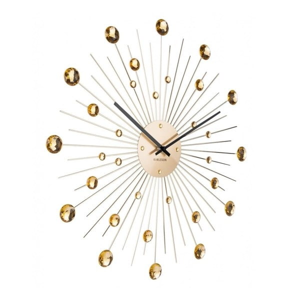 Kuldsetest kristallidest valmistatud seinakell Sunburst - Karlsson-image-1