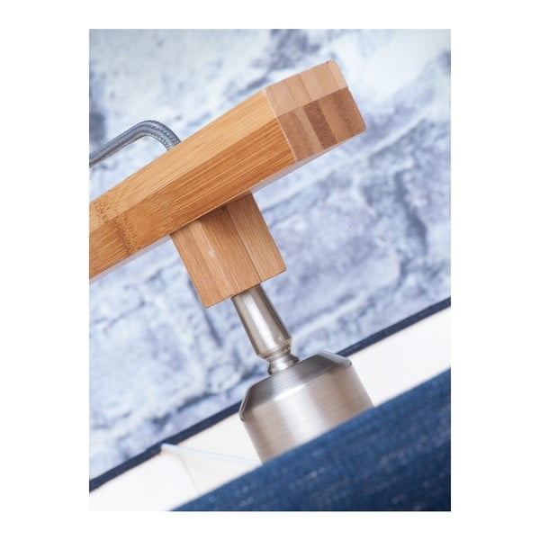 Valge varju ja bambusekonstruktsiooniga põrandalamp Himalaya - Good&Mojo-image-1