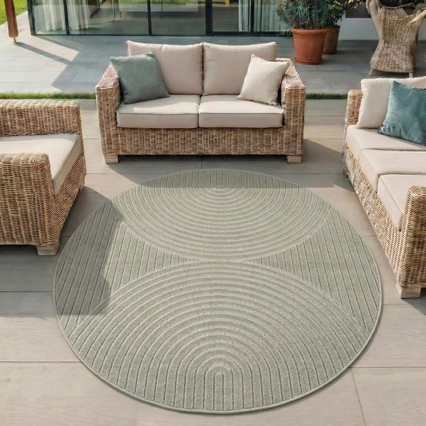 Roheline ümmargune sise- ja õuevaip ø 160 cm Nova 1201 - Ayyildiz Carpets-image-1